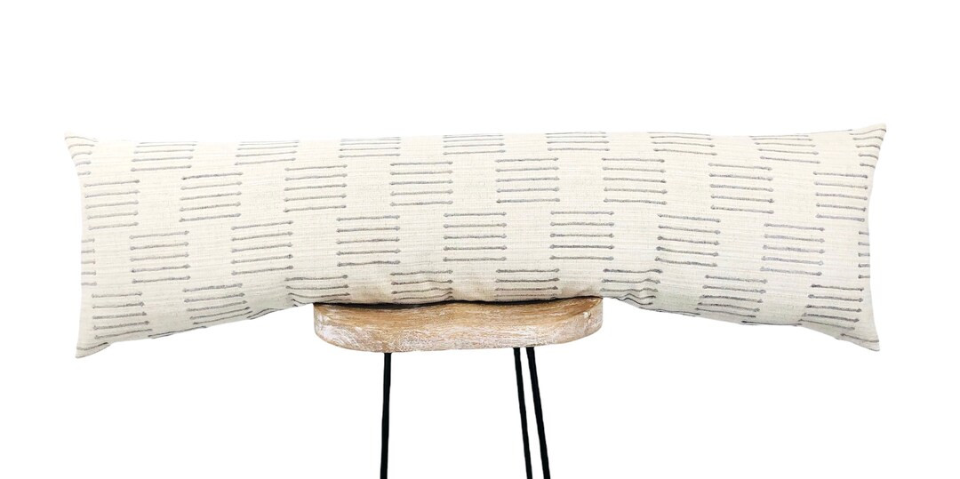 Large Lumbar Pillow Cover | 12x48, 14x48 Queen or King Grey Long Pillow | Neutral Textured Farmho... | Etsy (US)