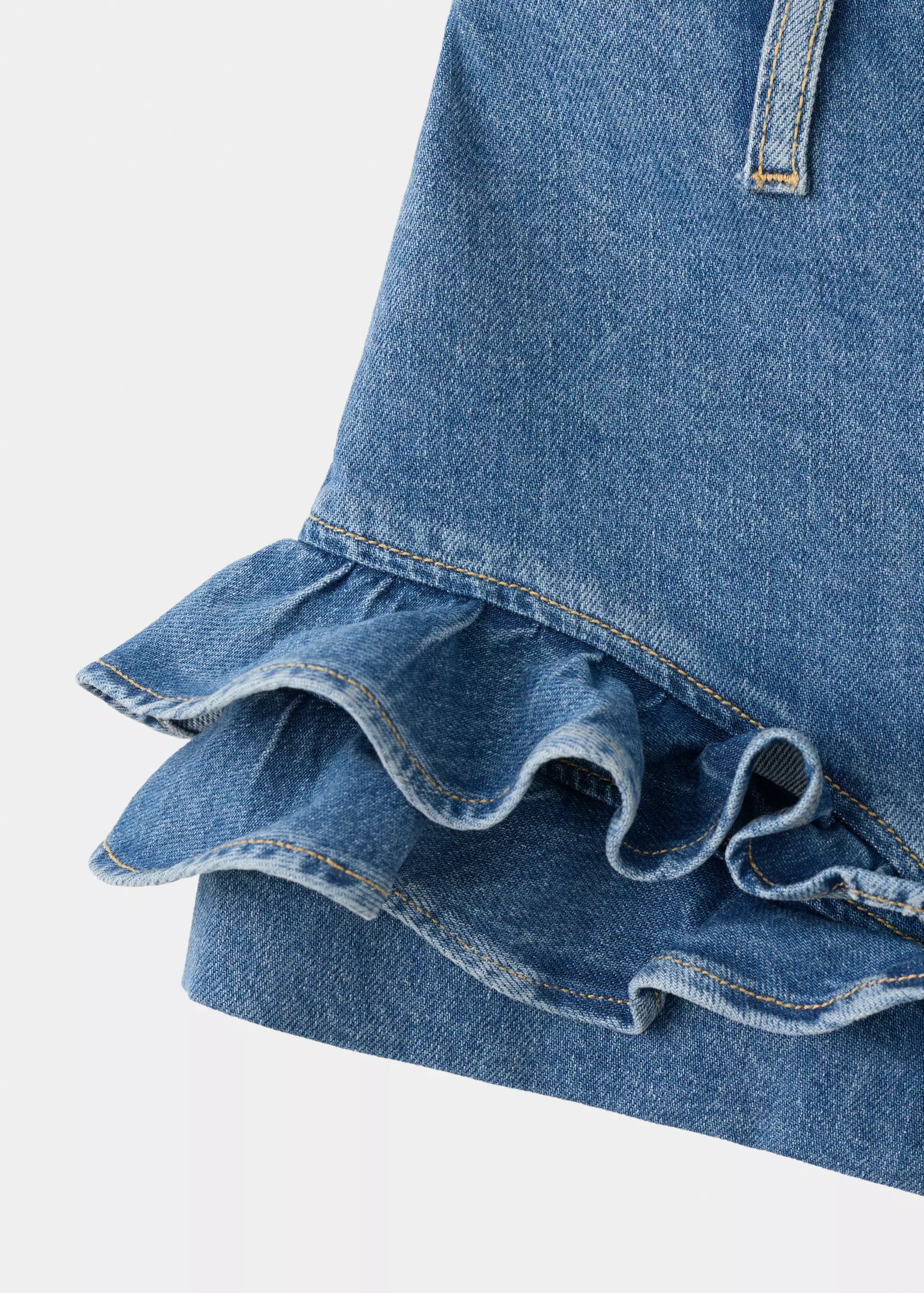 Frilled denim mini shorts | MANGO (UK)