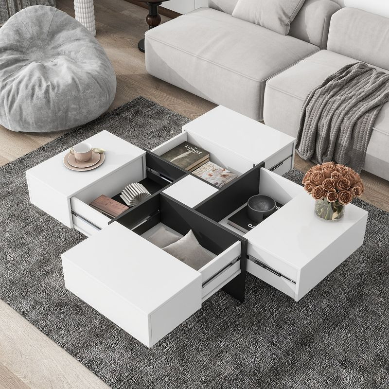 NicBex Modern Square Coffee Table with 4 Hidden Storage,Cocktail Table with Extendable Sliding Ta... | Target