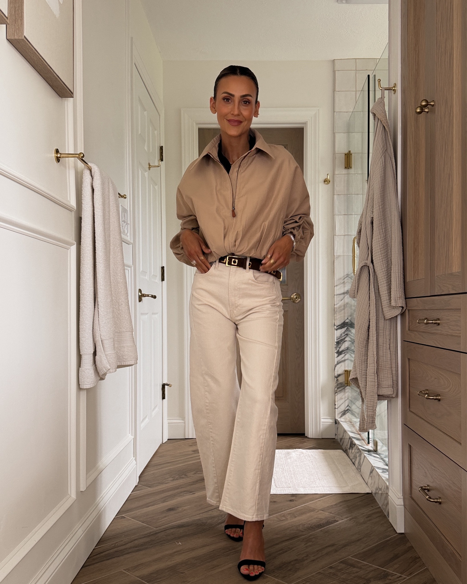 I own these jeans in many washes because they’re so good! Fit slightly oversized and crop paired with knit top and bubble jacket 

#LTKgrwm #LTKootd #LTKOver40