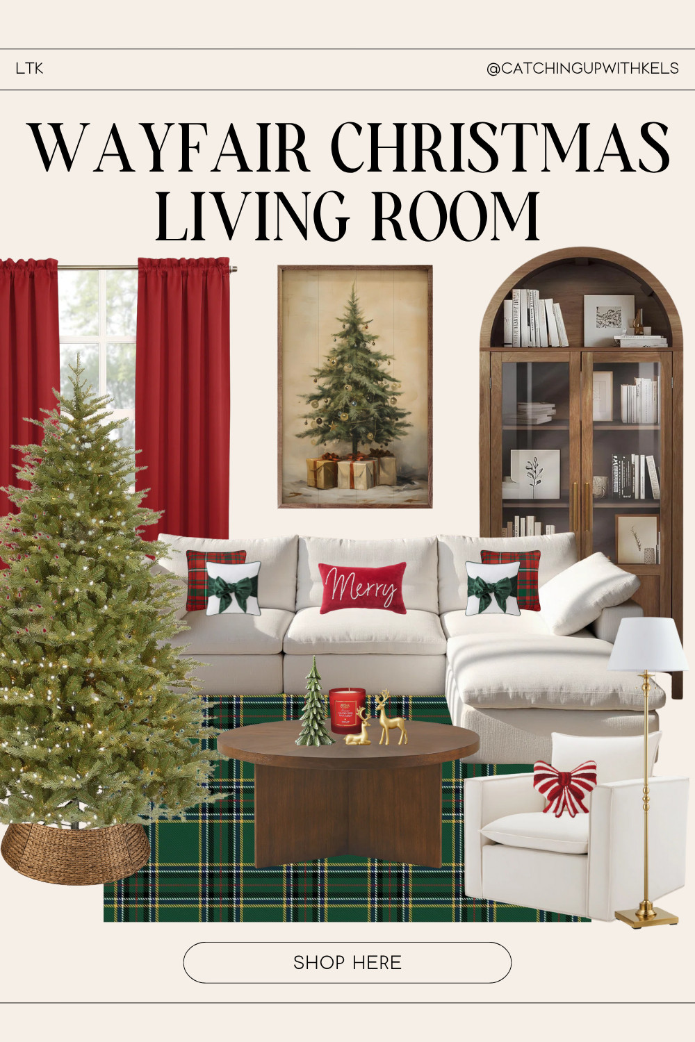 Turning the living room into a cozy Christmas wonderland! Found the prettiest holiday pieces from Wayfair to make your space feel extra festive + inviting! #wayfairfinds #christmasdecor #holidayhome #ltklivingroom 

 