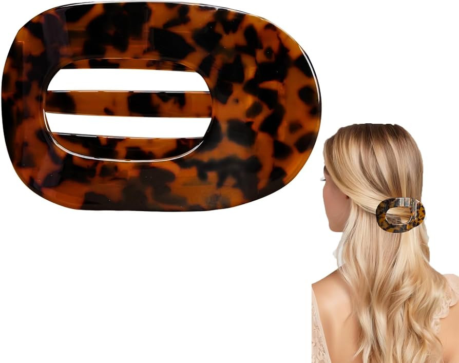 Flat Hair Clips, for Medium-Thick Hair Strong Grip, Bendable Teeth, Comfortable Curved Design, Fl... | Amazon (US)
