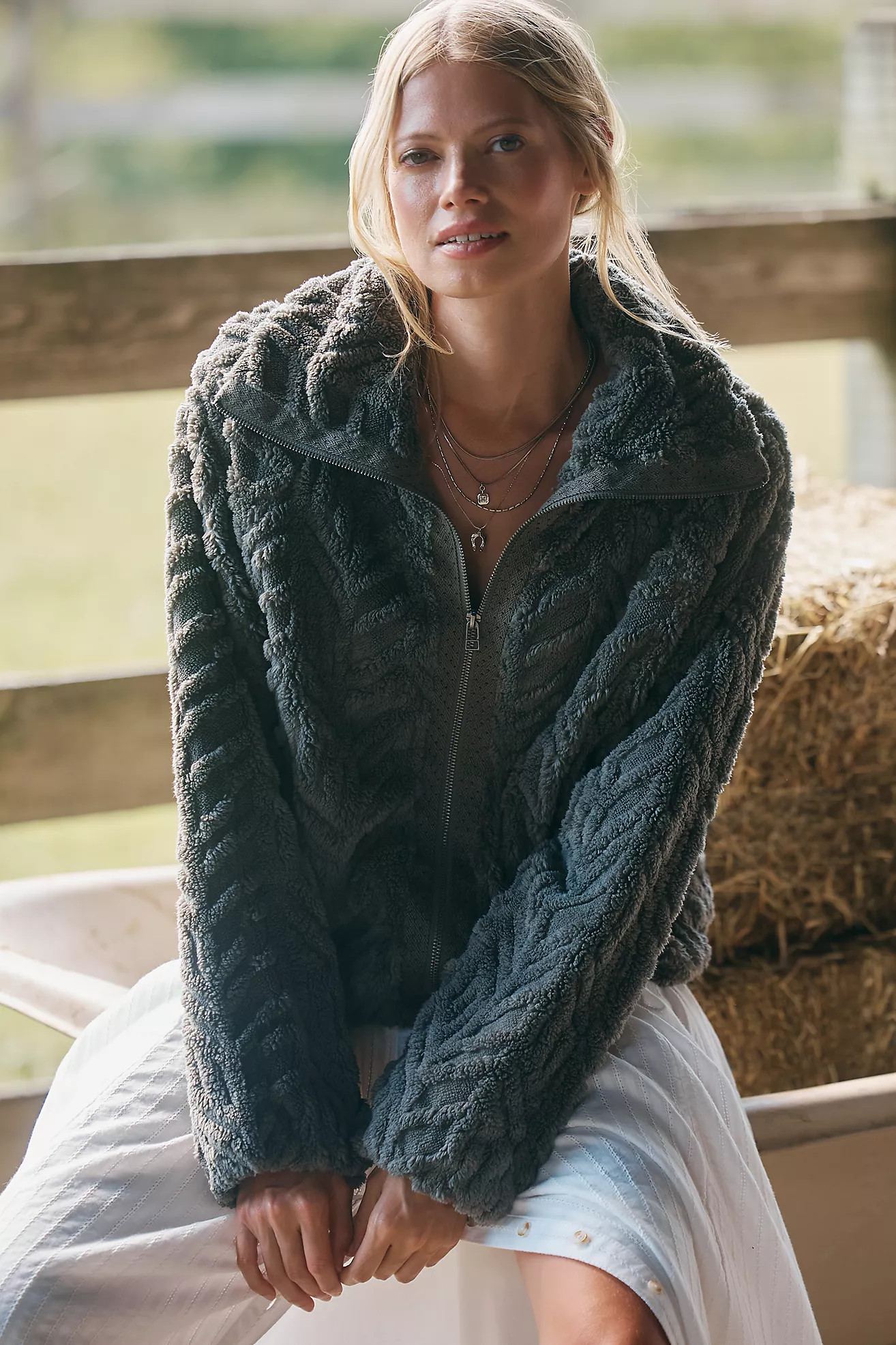 Pilcro Textured Faux Fur Jacket | Anthropologie (US)