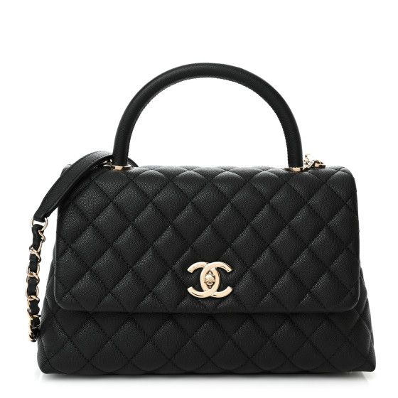 Chanel: All/Bags/CHANEL Caviar Quilted Small Coco Handle Flap Black | FASHIONPHILE (US)