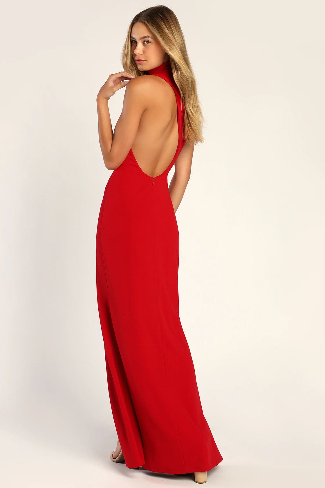 Keep It Interesting Red Asymmetrical Cutout Halter Maxi Dress | Lulus (US)
