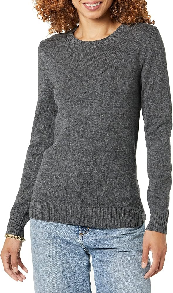Amazon Essentials Women's 100% Cotton Crewneck Sweater (Available in Plus Size) | Amazon (US)