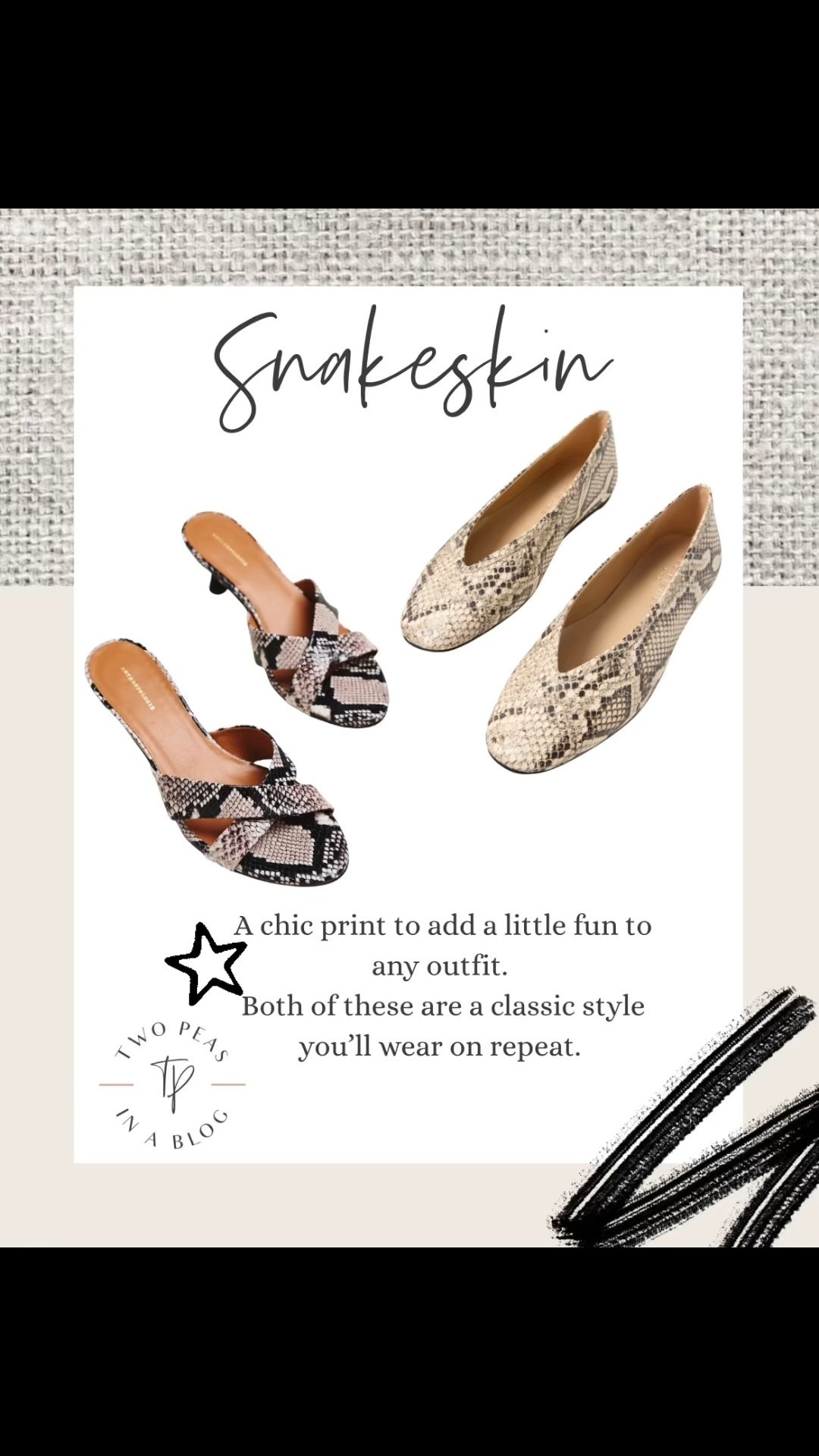 Both are these are so chic for Spring and Summer. 
Add this snakeskin print to any outfit. 

#LTKSeasonal