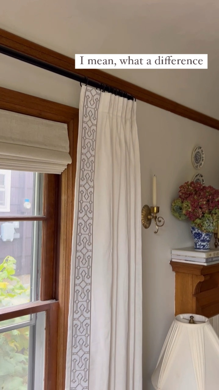 I have been slowly swapping out my target decor purchases of previous years for higher quality pieces that work better in my home. I had multiple pairs of target curtains literally pinned together on the front window to make them double wide, and none of them were quite long enough. I put pins through the loops and those curtain rings, but they sagged and pulled. 
These are Belgian linen pleated, lined, custom width and length curtains from @twopagescurtains which is a super fast, easy, and affordable way to get custom curtains. They have so many colors and fabric choices too. Really incredible, luxurious option. My coupon code SUZANNAHSTANLEY gets you 15% off! #sponsored

#LTKHome