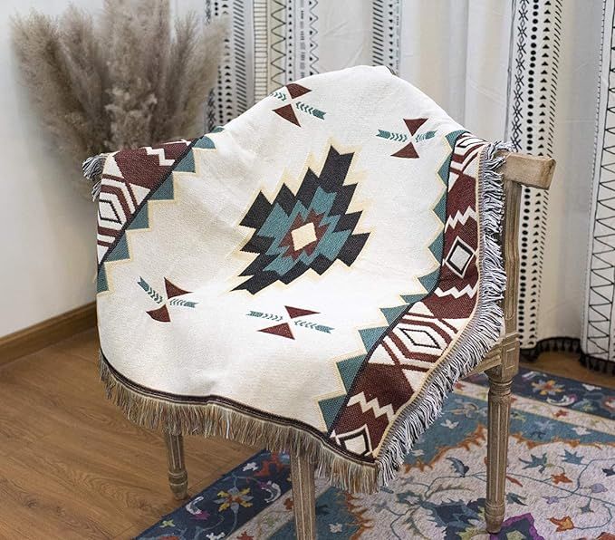 AIVIA Southwestern Aztec Decor for Home, 35”x35” Cotton Woven Western Navajo Native American ... | Amazon (US)