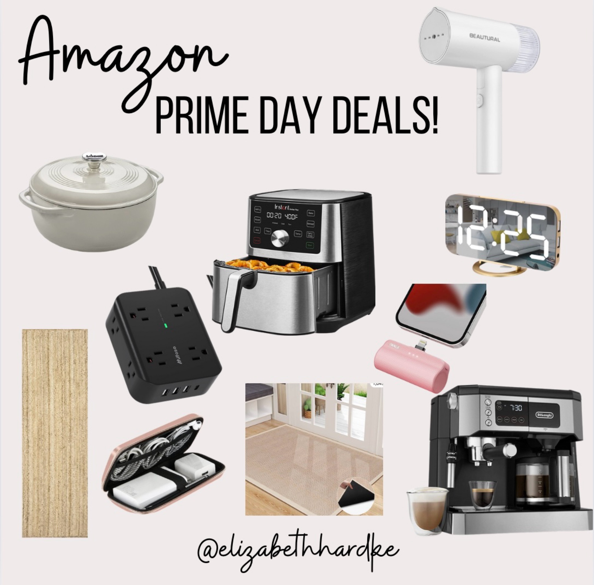 Insta pot, De Longhi, coffee maker, and spreads machine, portable steamer, Lodge, Dutch oven, portable charger, power strip surge protector, charger carrying case, indoor rug, natural fiber runner, alarm clock, Amazon Prime Day

#LTKSaleAlert #LTKTravel #LTKHome