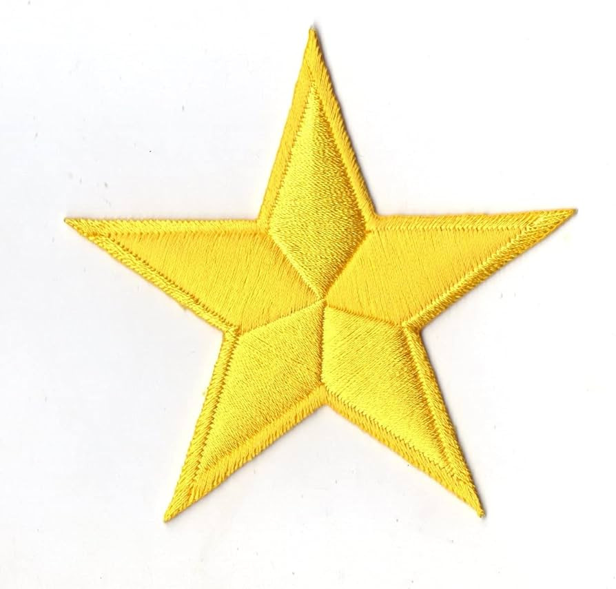 First Anything Star Color Yellow Patch Iron On Small Embroidered for Hat Shirt Jacket Clothing Ba... | Amazon (US)