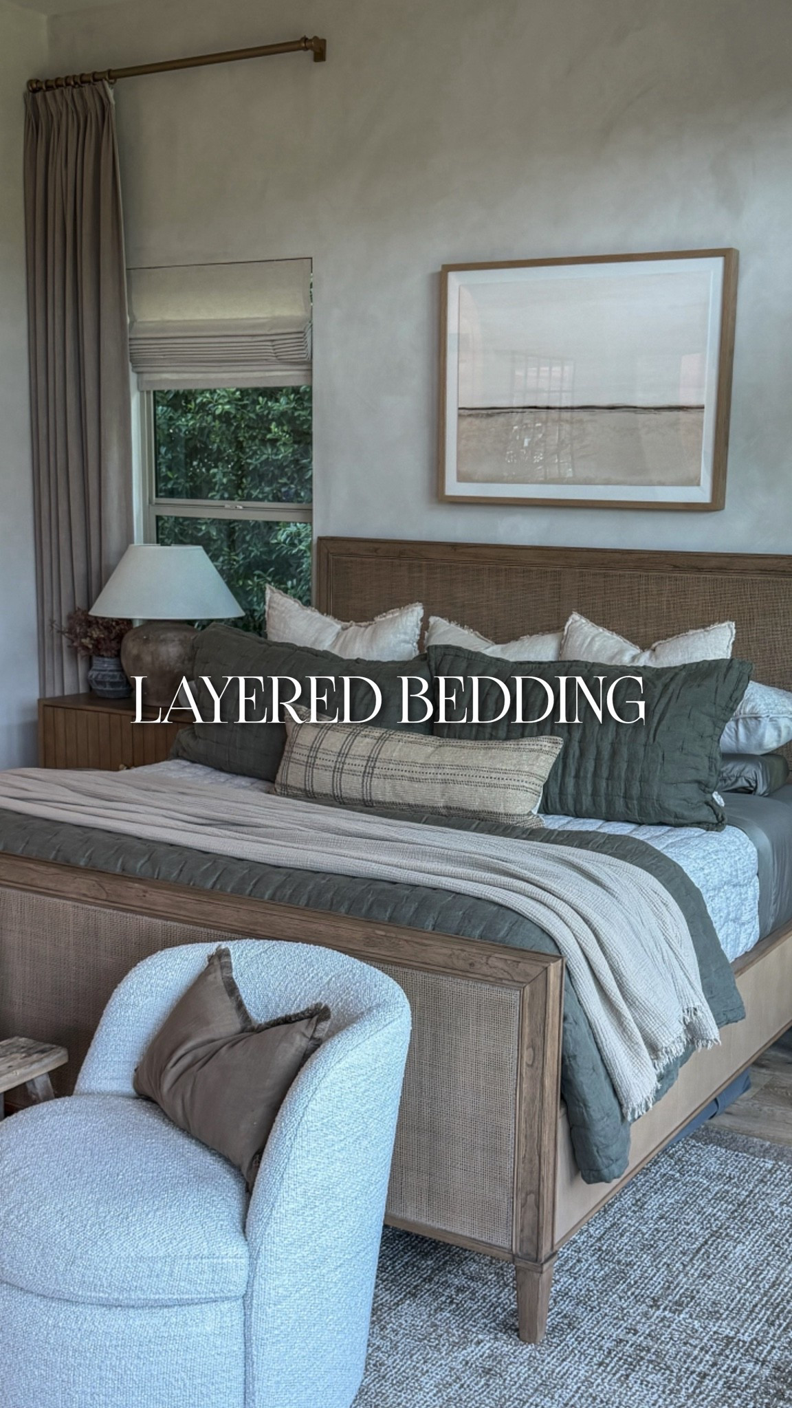 The secret to a beautifully layered bed. 

I started with crisp sheets, added a quilt and folded both layers back for a relaxed look. From there, I layered another quilt or duvet at the foot of the bed, added standard shams, oversized Euro pillows and a lumbar pillow, then finished everything with an extra-large king-size throw.

The bedding is a mix of budget friendly finds and investment pieces but every layer is excellent quality. Save this as your step-by-step guide the next time you refresh your bedding.

how to layer bedding, layered bedding ideas, luxury bed styling, designer bedding look, how to style a bed, neutral bedroom inspiration, king-size bedding, oversized king throw blanket, Euro pillow styling, quilt and duvet layering, affordable luxury bedding, bedroom decorating ideas

#LTKHome #LTKSeasonal #LTKdayinmylife