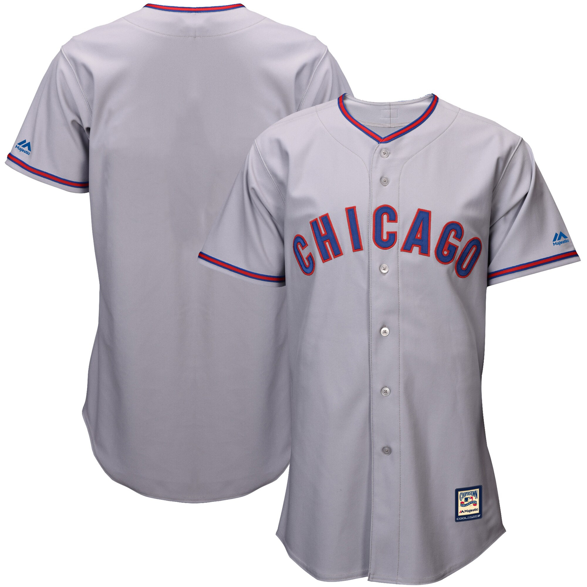 Chicago Cubs Majestic Cooperstown Collection Replica Cool Base Jersey - Gray | Fanatics
