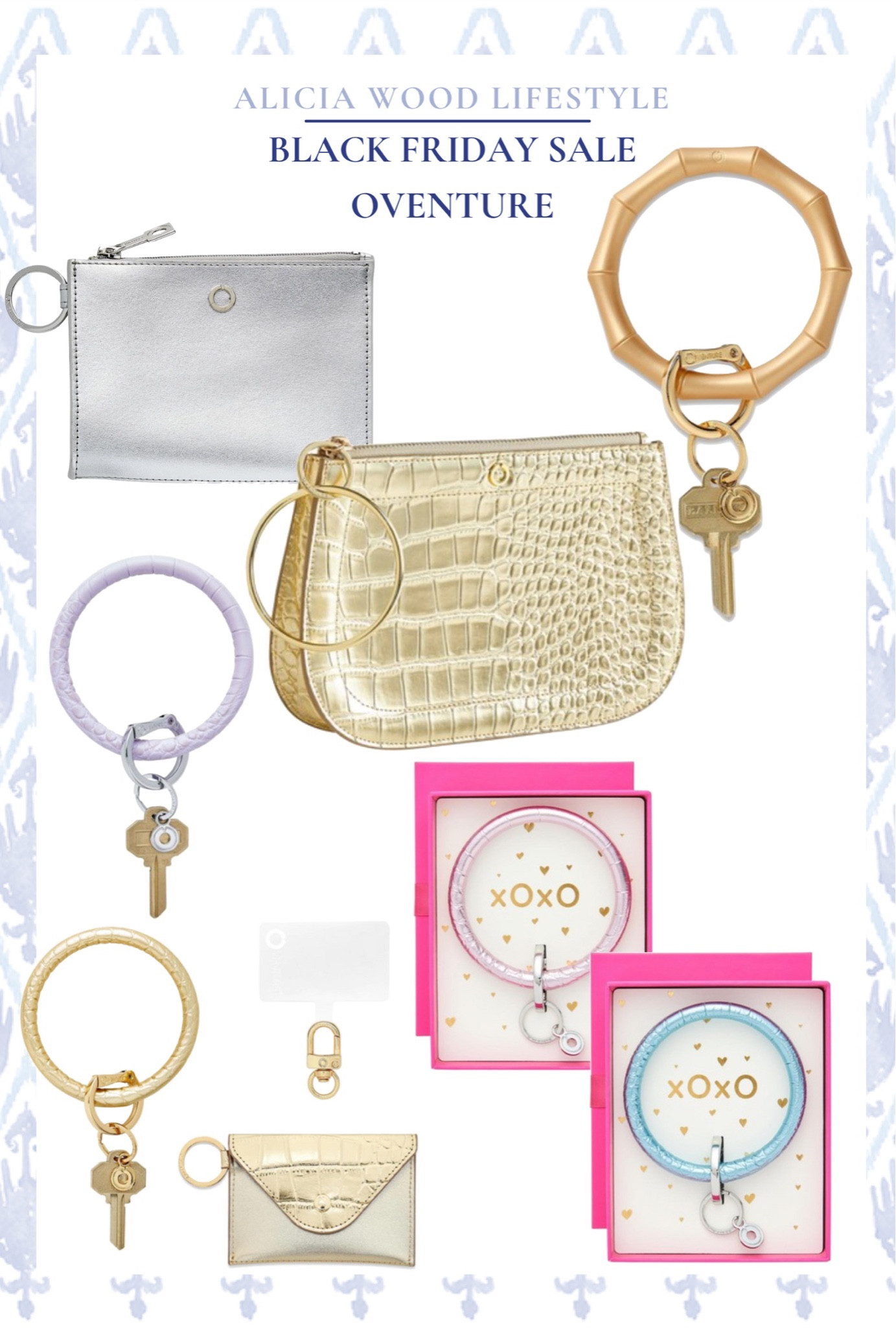 Oventure Gold Leather Crossbody Chain Set