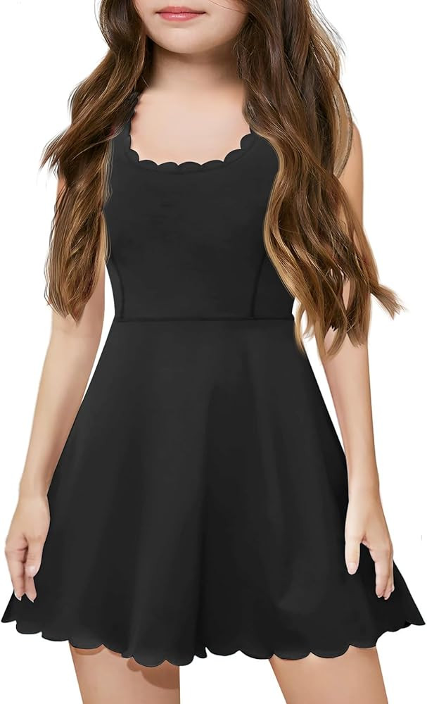 Batermoon Girls Athletic Tennis Dress with Shorts Kids Workout Exercise Golf Skirts Dresses with ... | Amazon (US)