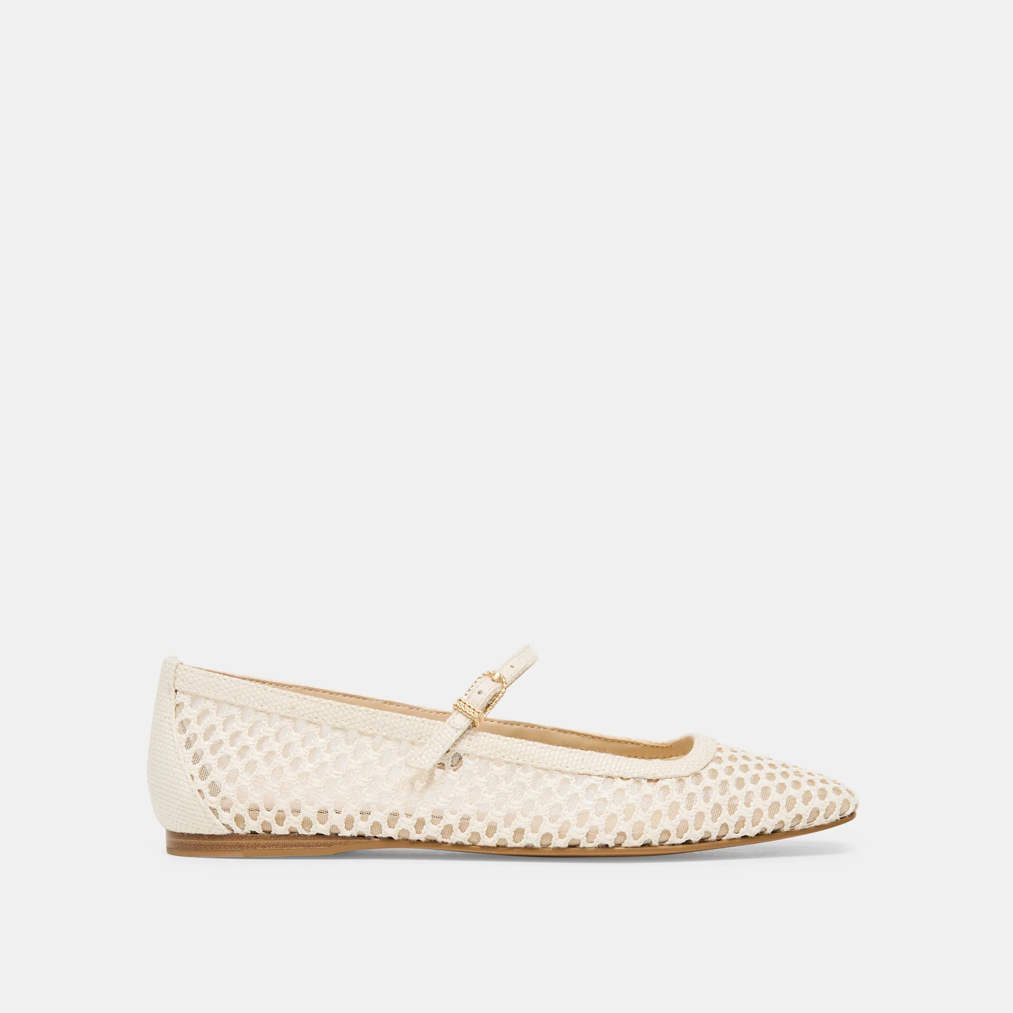 Reyes Ballet Flats White Woven Raffia | DolceVita.com