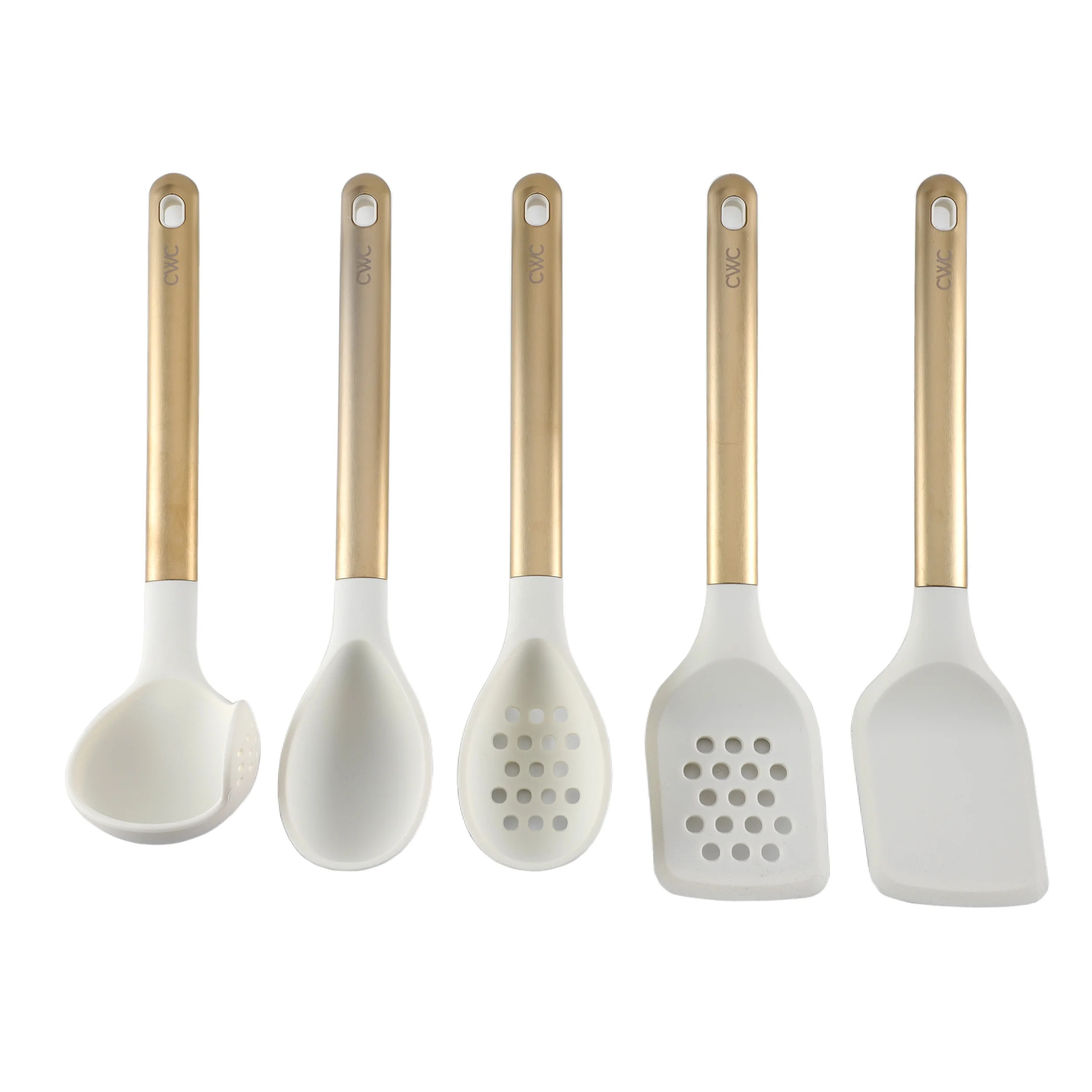 Cook with Color 5-Piece Stainless Steel & Silicone Utensil Set – Durable & Nonstick Safe | Walmart (US)