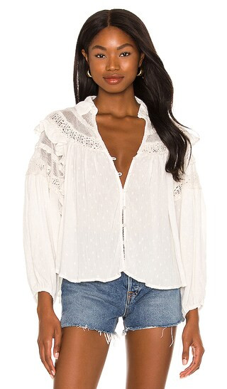 X REVOLVE Veronica Blouse in Optic White | Revolve Clothing (Global)