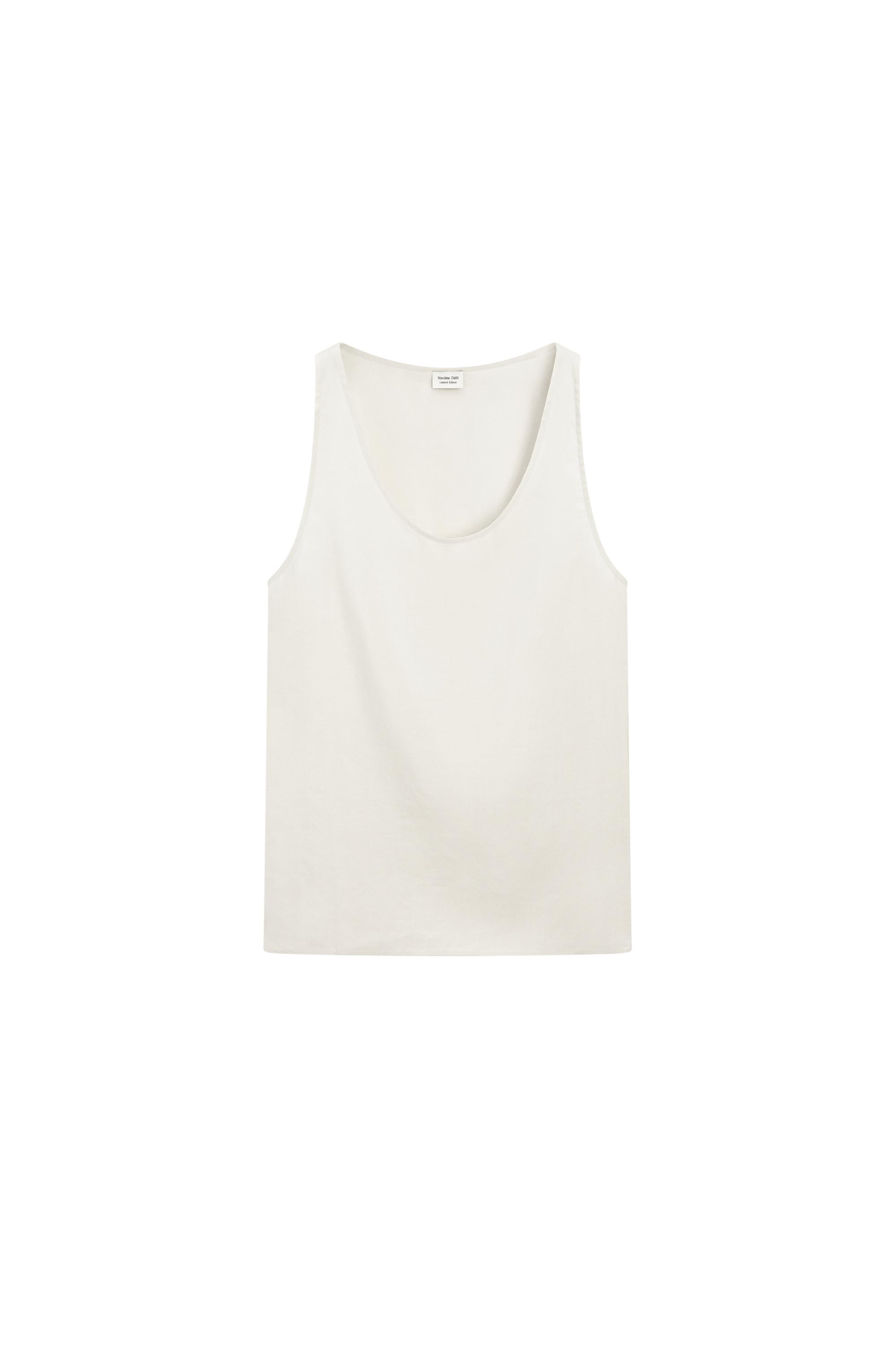 100% silk wide strap top - LIMITED EDITION · Pearl/beige · Shirts | Massimo Dutti | Massimo Dutti UK