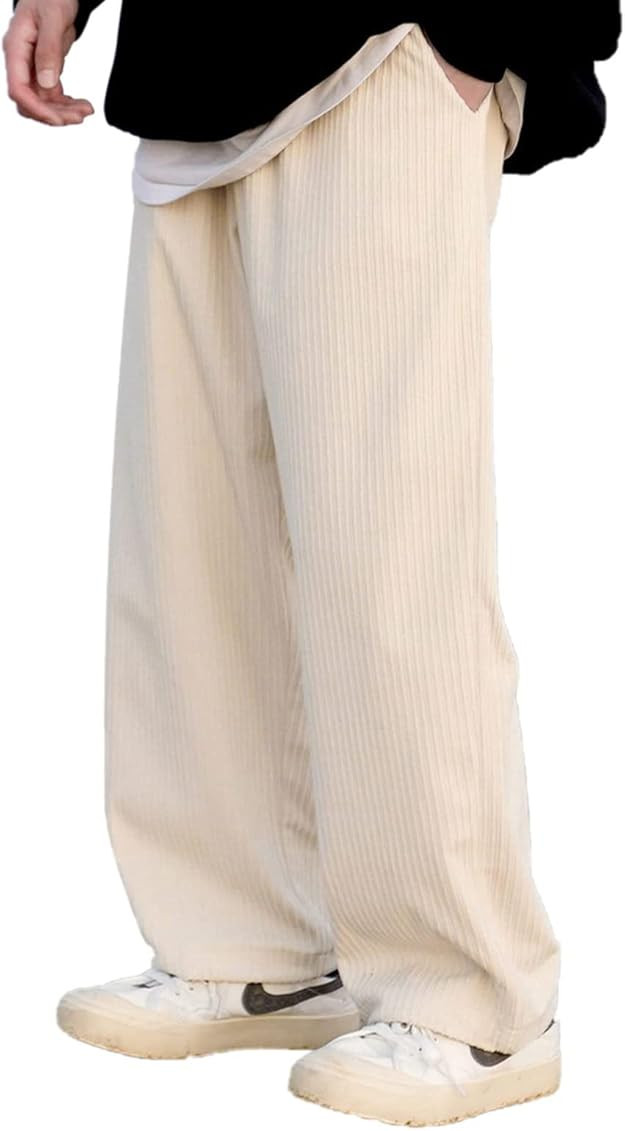 Aelfric Eden Mens Corduroy Vintage Cargo Sweatpants Long Solid Elastic Waist Casual Pants Hip hop St | Amazon (US)