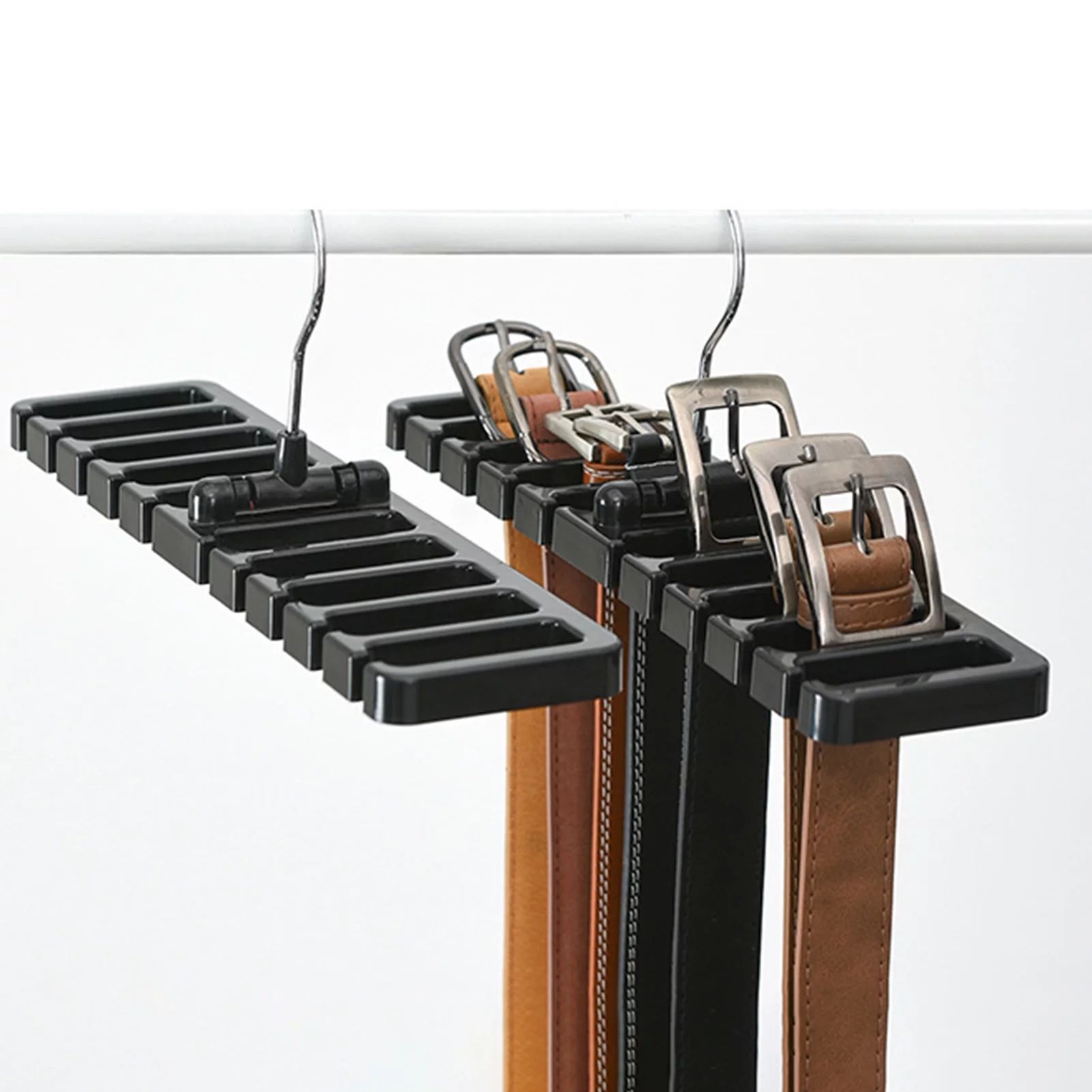 Windfall Plastic Tie & Belt Hanging Organizer, Black - Walmart.com | Walmart (US)