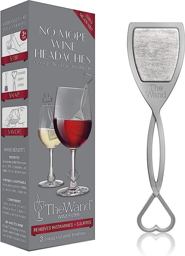 The Wand Wine Purifier (3-Pack) | No More Wine Headaches | Removes Histamines and Sulfites | With... | Amazon (US)