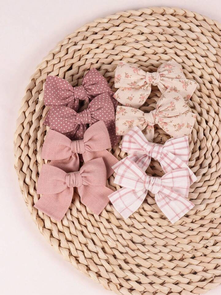8pcs Bow Hairclips Set, Full Head Coverage, Skin-Friendly, Suitable For Daily Wear, Party, Travel | SHEIN