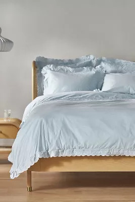 Maeve by Anthropologie Organic Cotton Looped Embroidered Duvet Cover | Anthropologie (US)