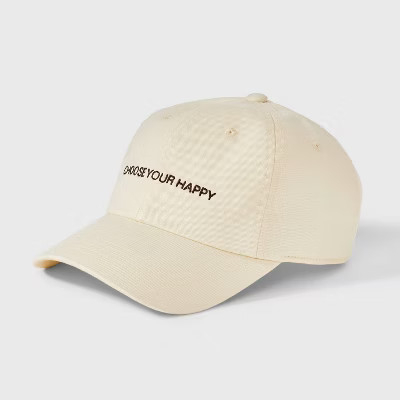 Choose You Happy Drawstring Baseball Hat - Universal Thread™ Yellow | Target