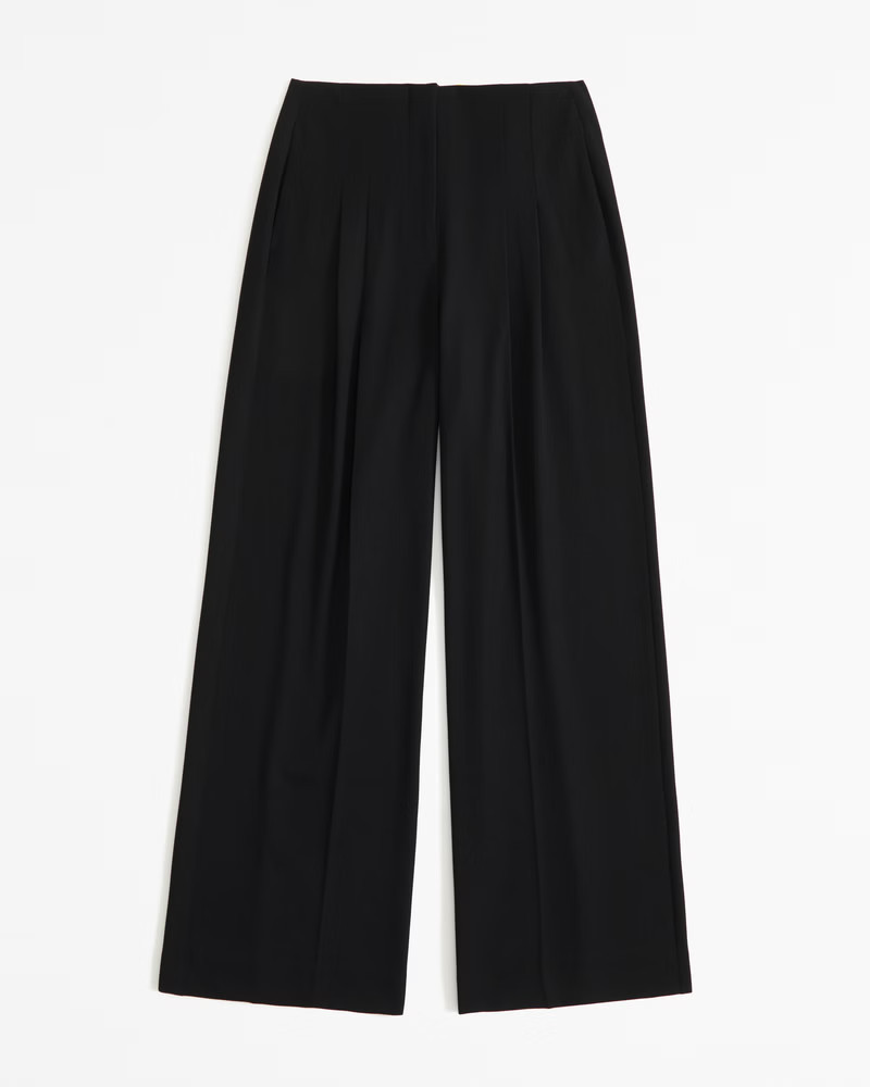 Abercrombie & Fitch Women's Clean Waist Ultra Wide Leg Pant in Black - Size 26 SHORT | Abercrombie & Fitch (US)