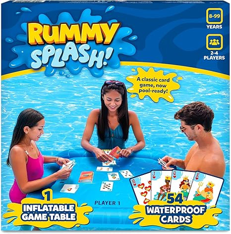 Gouda Games Pool Rummy Splash – Floating Pool Game Table (28” x 28”), Waterproof Cards, Inf... | Amazon (US)