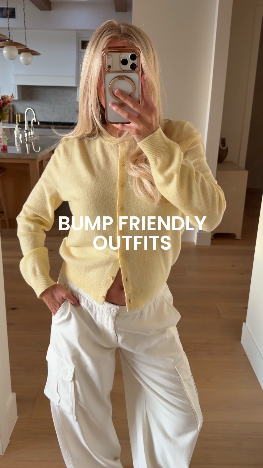 Bump friendly spring transition looks! #kathleenpost

Sizing:
1. Wearing a medium in sweater (lemonade), medium in pants (vintg light birch) - sized up in both for pregnancy, shoes are tts!
2. medium in top & jacket. 10 in pants - sized up in both for pregnancy, shoes are tts (linked similar)!
3. medium in dress (folio brown), medium in jacket (marcona beige) - sized up in both for pregnancy, shoes are tts!
4. medium in cardi (dew blue - sized up for pregnancy), small in pant (light birch), shoes run tts!
5. medium in top (Lt Birch/ Dk Nght Nv - sized up for pregnancy), medium in short (heather cloud white), shoes run tts!
6. medium in tank (black), 10 in pants (light birch) - sized up in both for pregnancy, shoes are tts (linked similar)! 

Spring transition outfit, casual chic outfit, bump friendly, maternity look
#LTKootd #LTKBump #LTKSeasonal