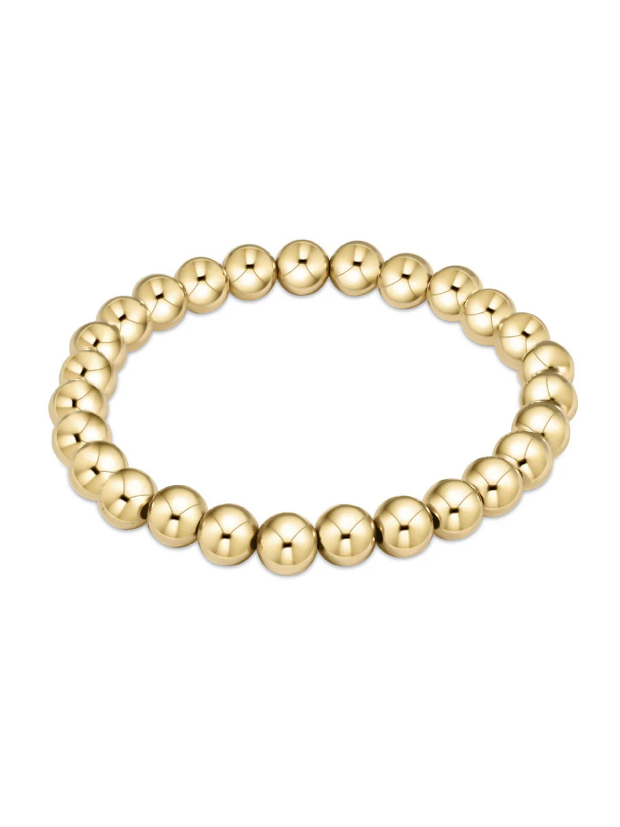 Classic Gold Bead Bracelet (8 Sizes) - 7mm - Southern Made | Shop Southern Made & Southern Made Tees
