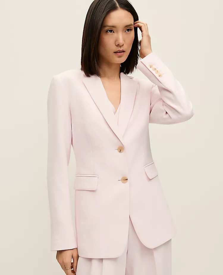 The Greenwich Blazer in Textured Crepe | Ann Taylor