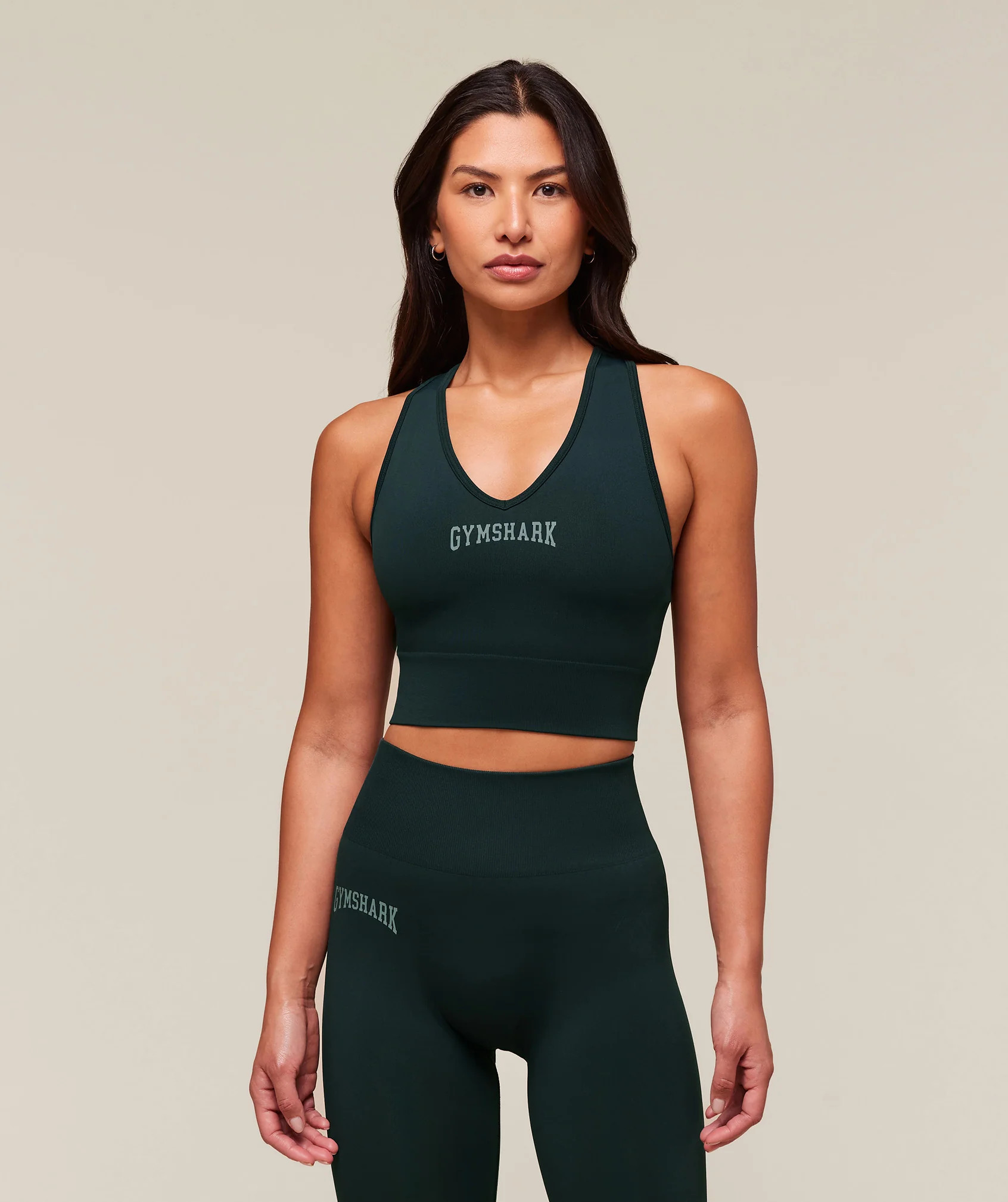 Gymshark Everyday Seamless Graphic Crop Tank - Darkest Teal | Gymshark UK