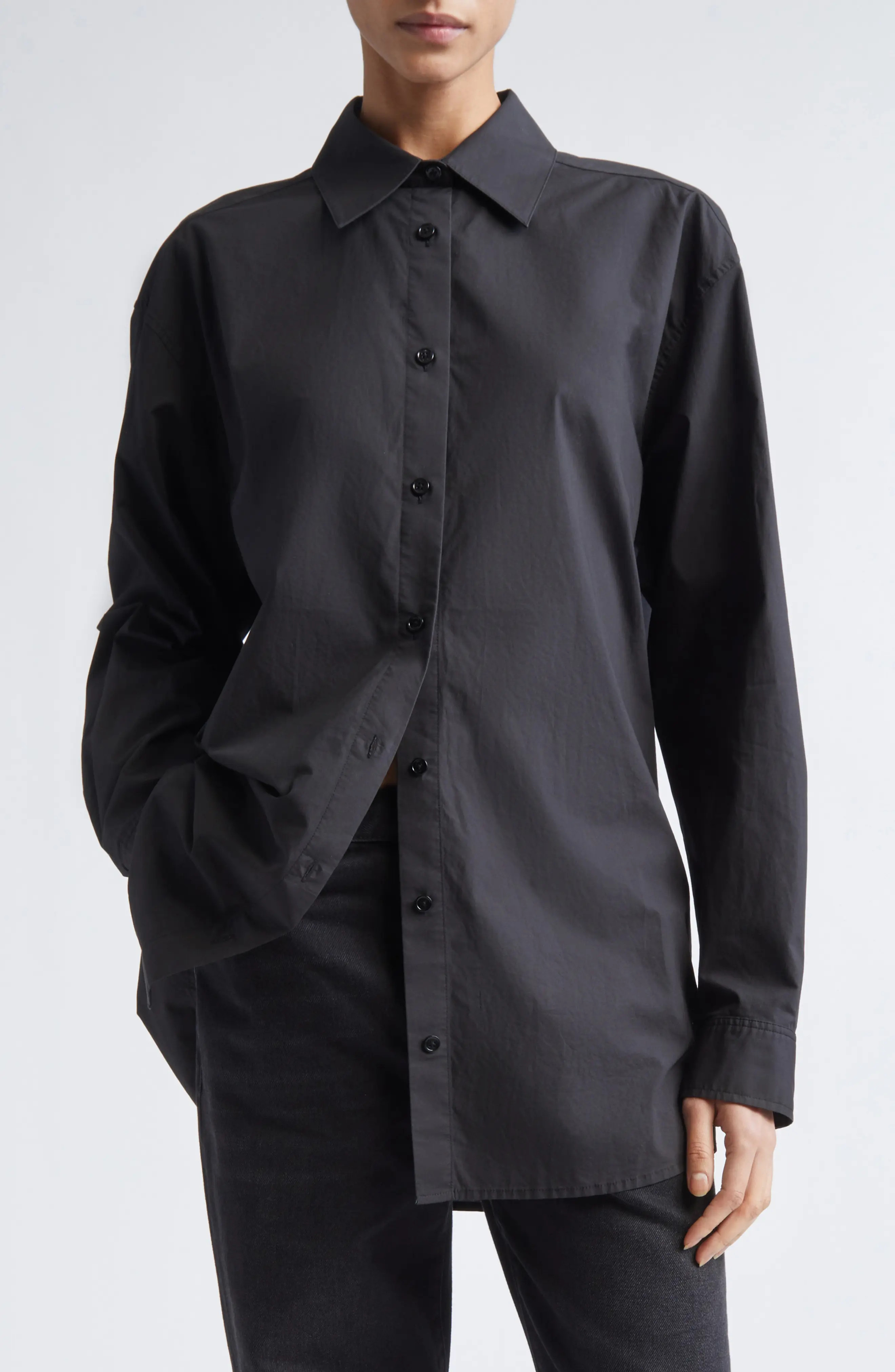 TOTEME Classic Tumbled Cotton Button-Up Shirt (Women) | Nordstrom | Nordstrom