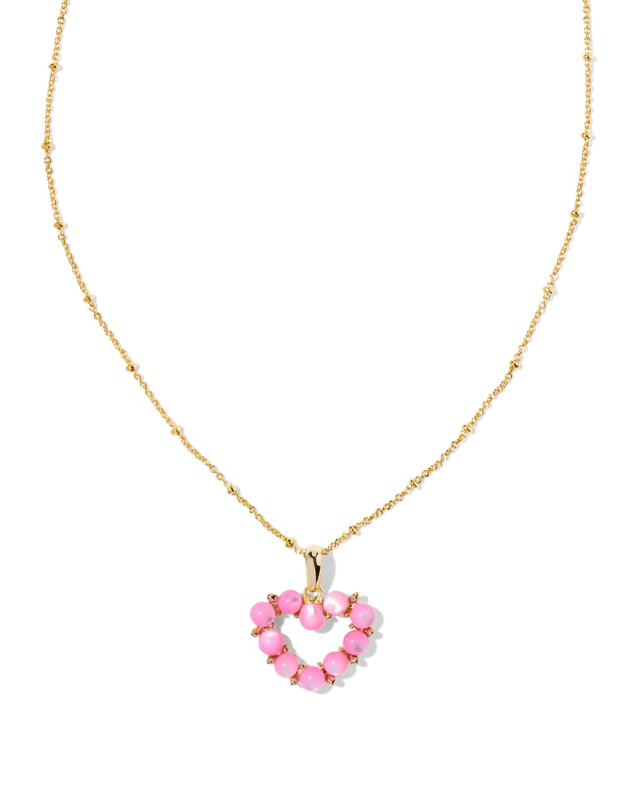 Ashton Gold Heart Short Pendant Necklace in Blush Ivory Mother-of-Pearl | Kendra Scott