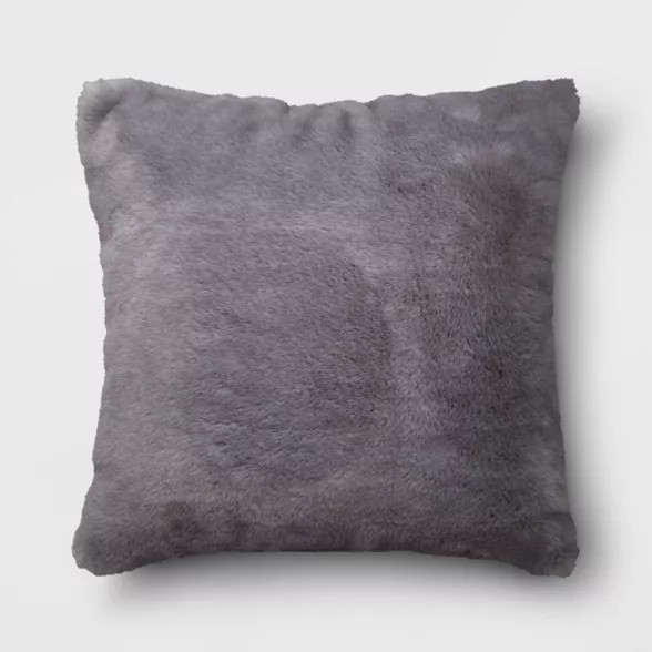 18"x18" Square Faux Fur Throw Pillow | Target