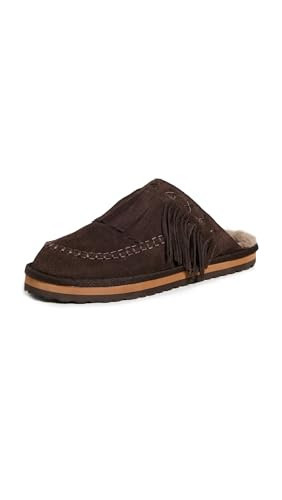 Free People Women's Fallon Fringe Mules, Chocolate Suede, 8.5 Medium | Amazon (US)