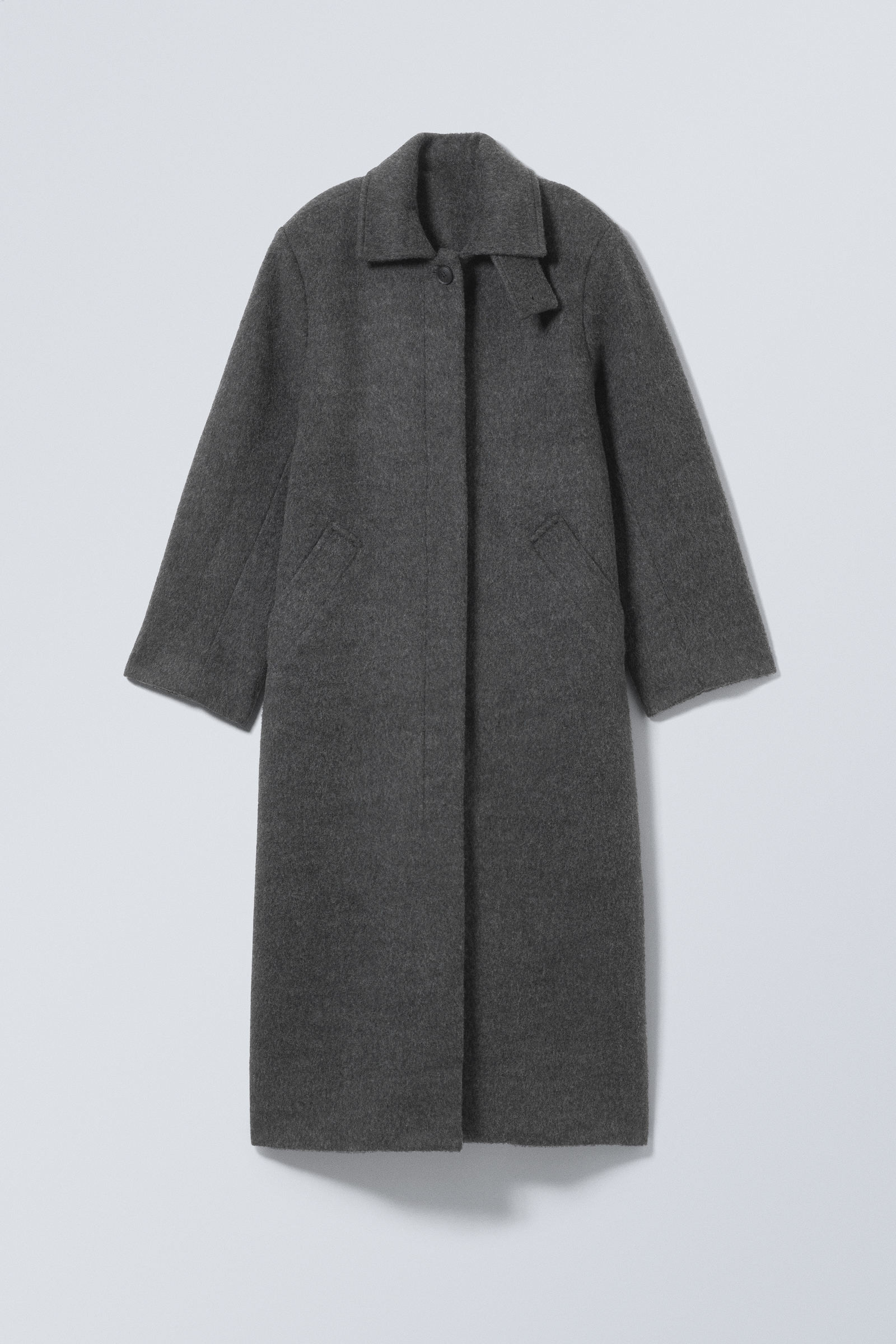 Langer flauschiger Oversized-Wollmantel | Weekday