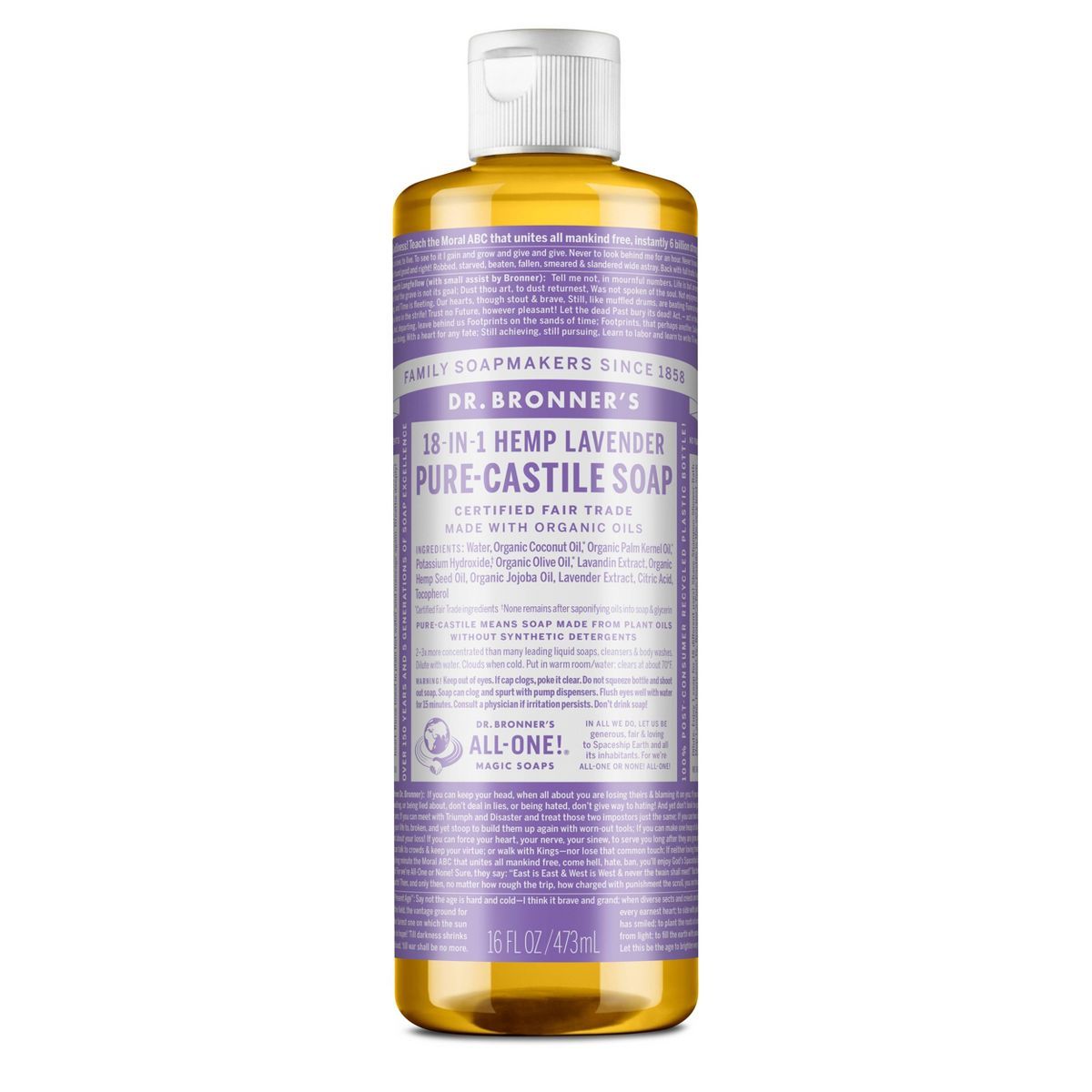 Dr. Bronner's Pure Castile Soap - Lavender - 16 fl oz | Target