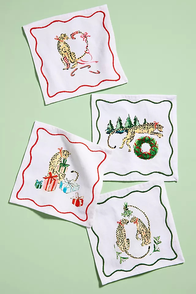 Susannah Garrod 'Tis The Season Cocktail Napkins, Set of 4 | Anthropologie (US)