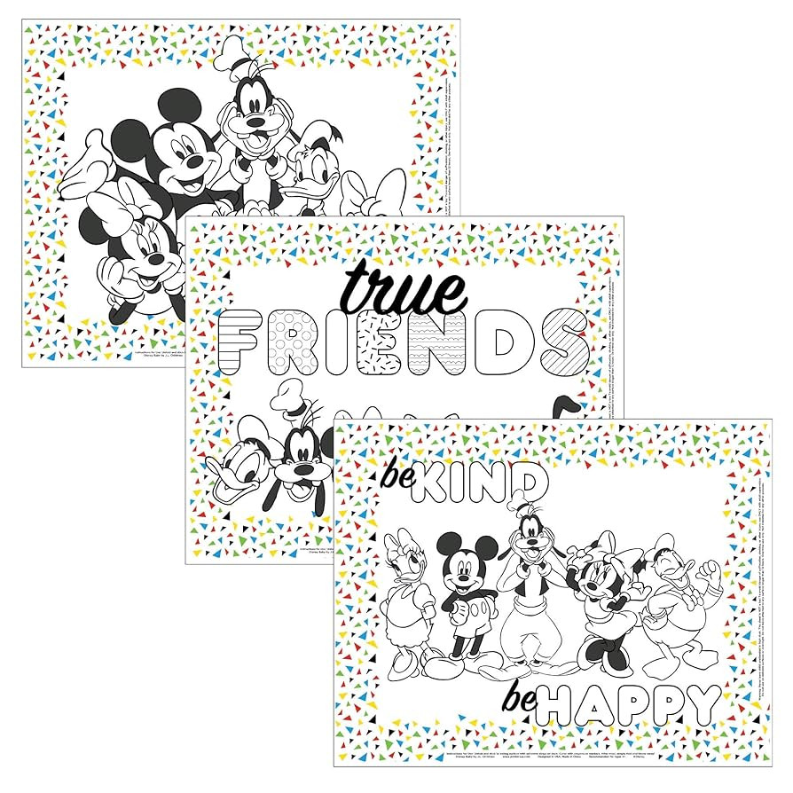 Disney Baby by J.L. Childress ColorMe Disposable Placemats, 24 Pack - Paper Stick-On Placemats wi... | Amazon (US)
