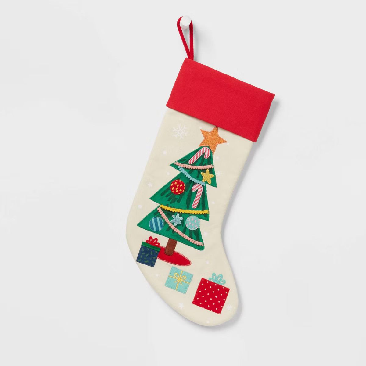 20" Tree Christmas Holiday Stocking White/Red - Wondershop™ | Target