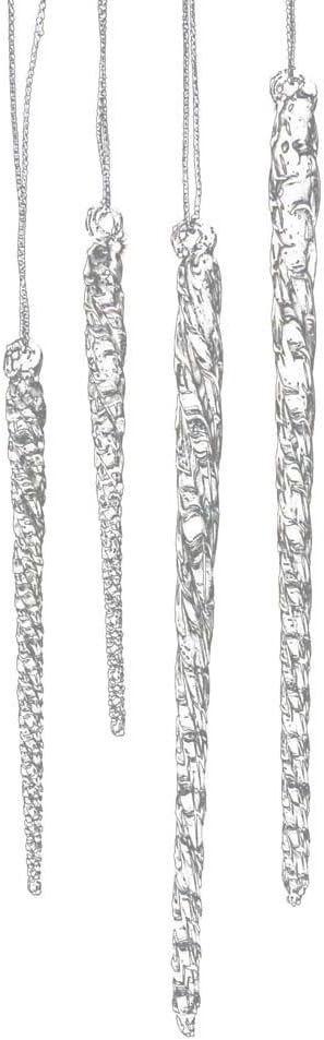 Kurt Adler 3-1/2-Inch-5-1/2-Inch Clear Glass Icicle Ornament Set of 24 Pieces (1) | Amazon (US)