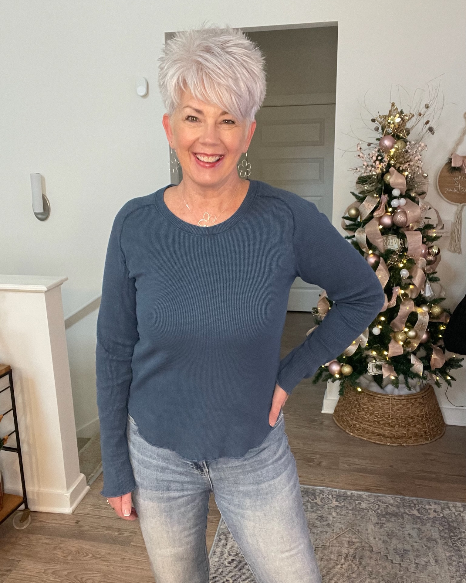 This waffle top is so soft and comfortable! It even fits my long torso!  These jeans are old but I found a similar option 

#LTKMidsize #LTKWatchNow #LTKStyleTip