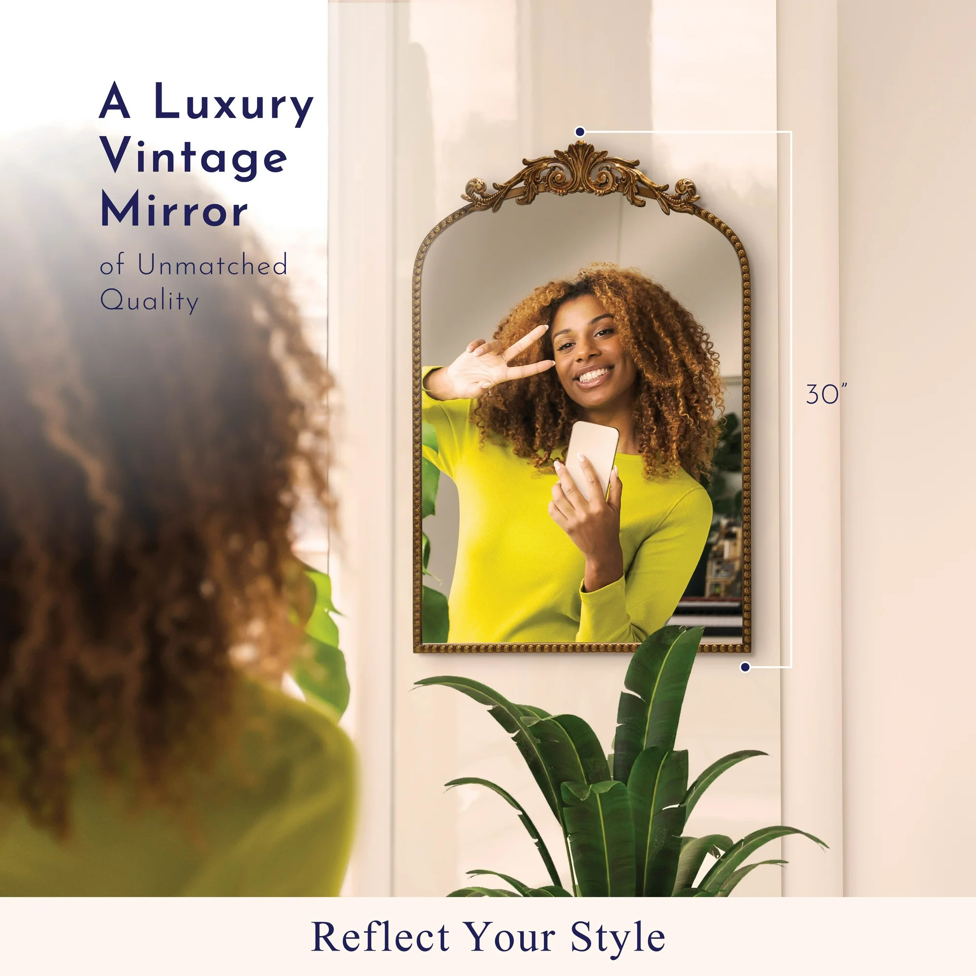 Crystal Art Gallery 20" x 30" Gold Filigree Arch Wall Decor Mirror, With Frame | Walmart (CA)