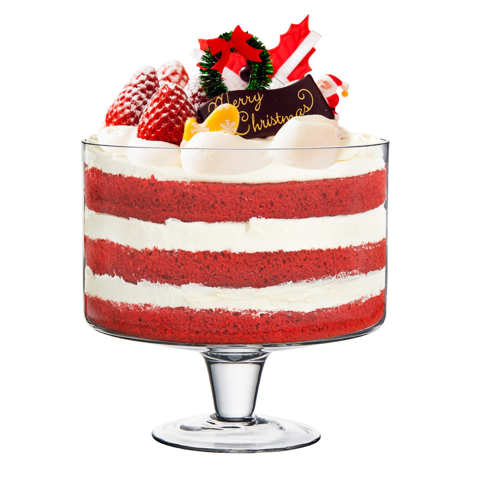 CREATIVELAND Trifle bowl Glass Crystal-Clear Set of 1, 116oz(3.3L), Footed Trifle Bowl with Stand... | Amazon (US)