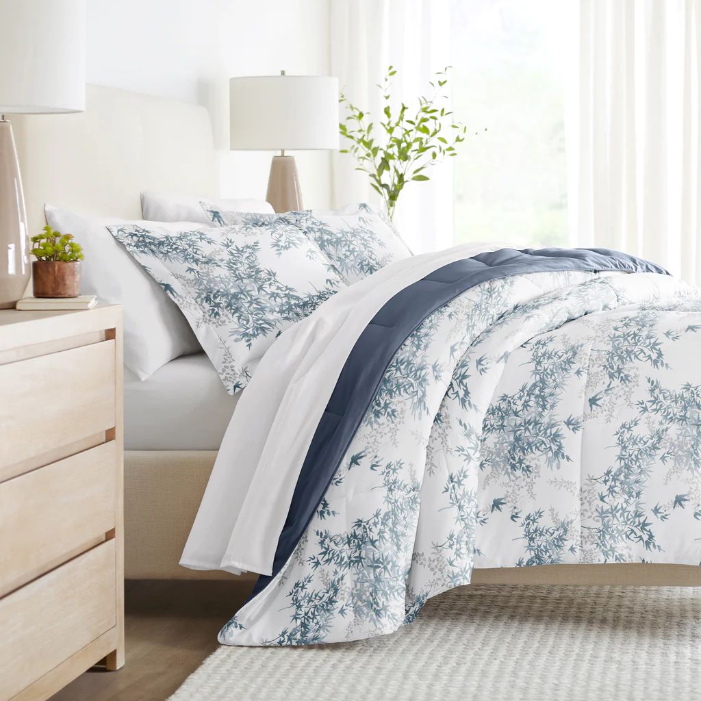 Buy Bamboo Leaves Reversible Down-Alternative Comforter Set | LINENS & HUTCH | Linens and Hutch