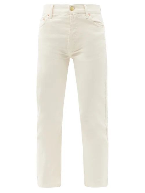 Raey - Crop Straight-leg Jeans - Womens - Ivory | Matches (US)